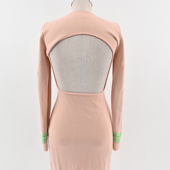 The Wolf Gang Womens Venaya Dress Size S Knit Midi Long Sleeve Open Back - Picture 2 of 15